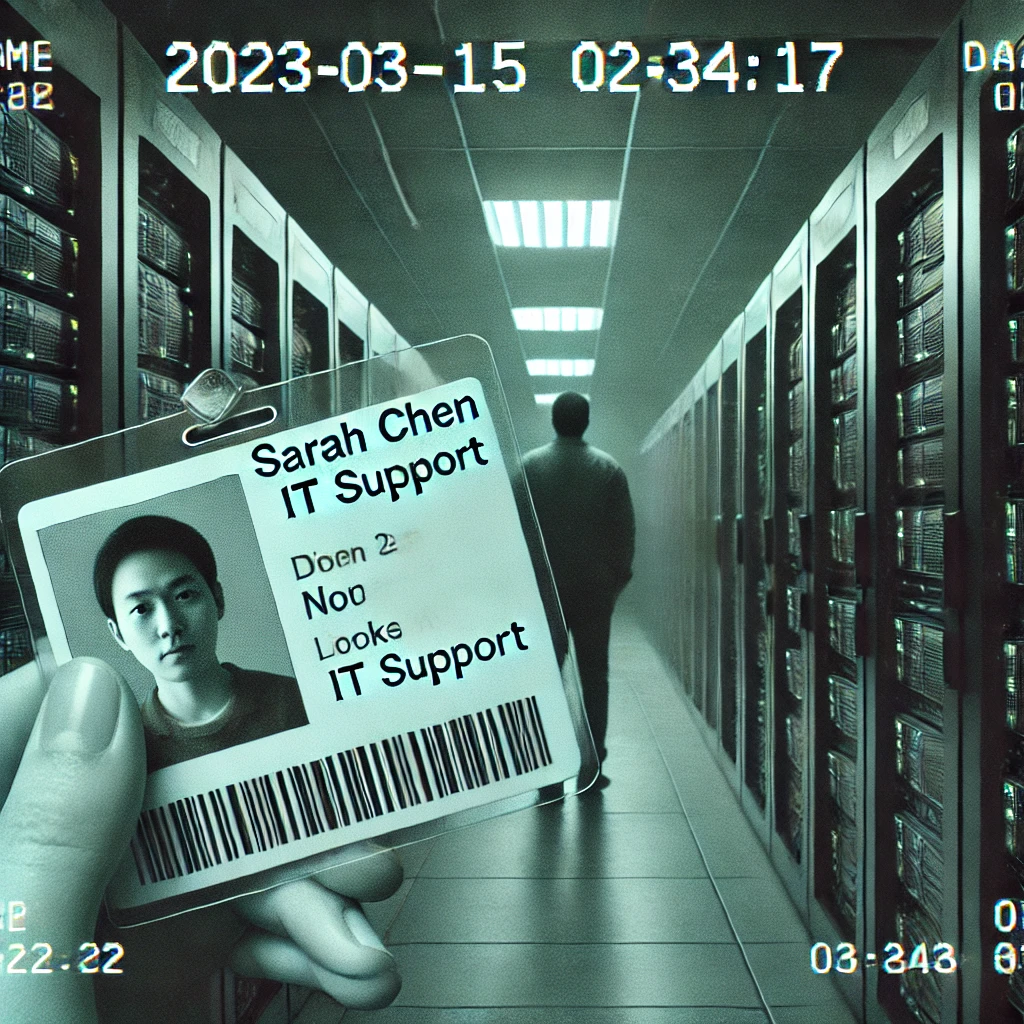 Security camera footage showing office area